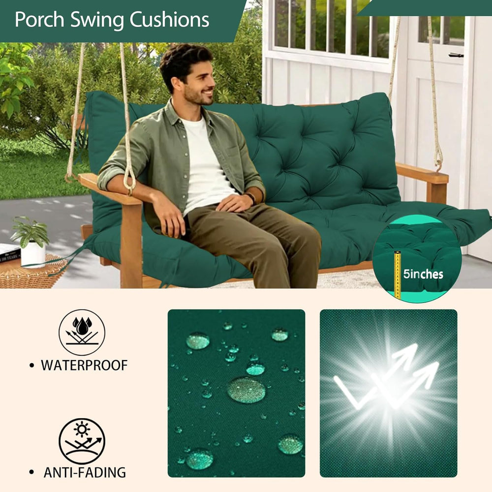 Porch Swing Cushions Waterproof Outdoor Swing Cushions 2-3 Seater Thicken 5&q...