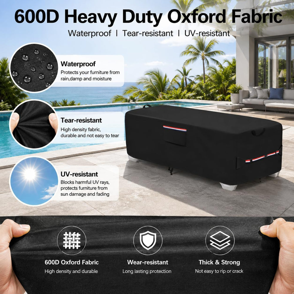 Outdoor Chaise Lounge Cover for 4-6 Stackable Patio Chaise Lounge Chairs