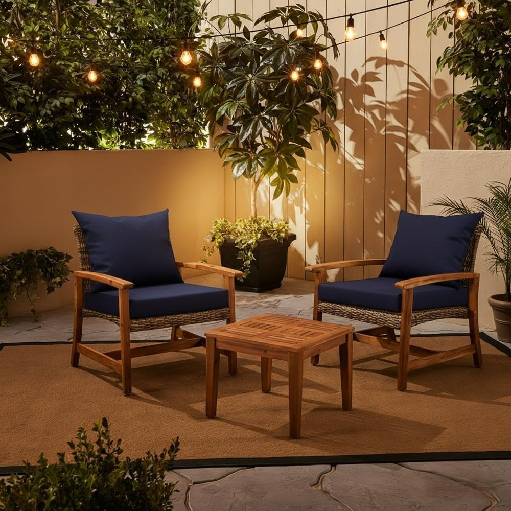 Outdoor Cushions 24x24 Inch, Waterproof Fade Resistant, 2 Covers, Blue