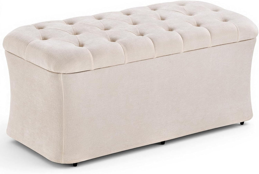 ONBRILL Storage Ottoman Bench, End of Bed Bench, 39.8 x 18.1 x 17.7 Inches Po...