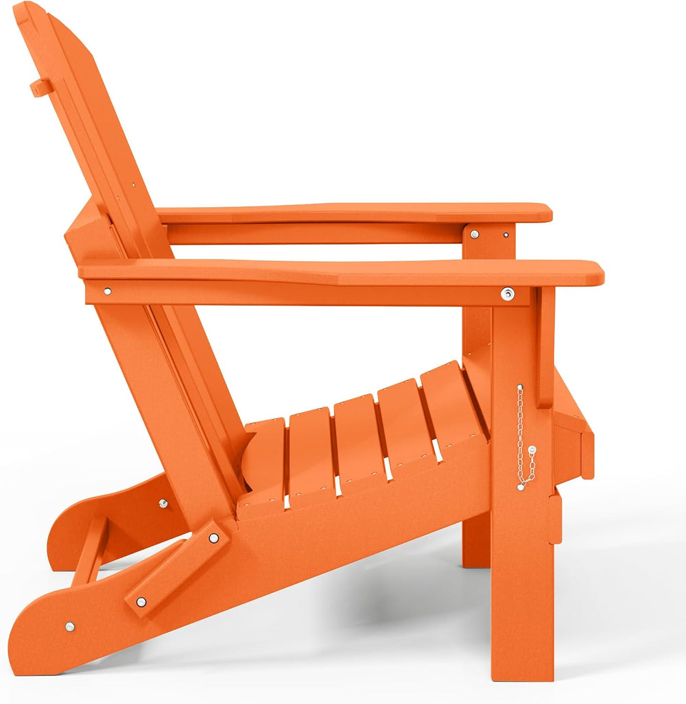 WO Home Furniture Laguna Folding Adirondack Chair, HDPE Patio Chair, All Weat...