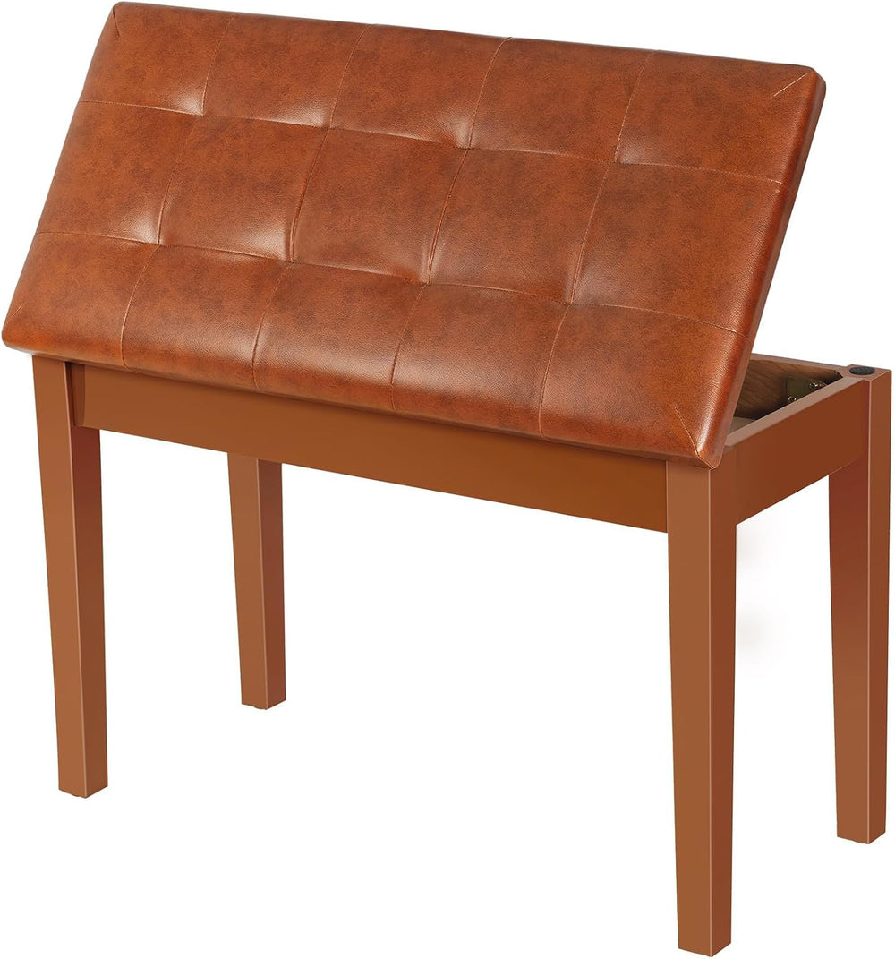AODSK Solid Wood Duet Piano Bench with Storage, Double Keyboard Piano Benches...