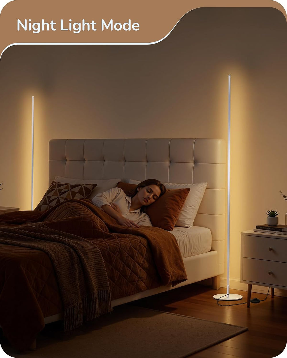 EDISHINE 2 Pack 57.5” Corner Lamp with Remote, Stepless Dimmable & 7 CCT