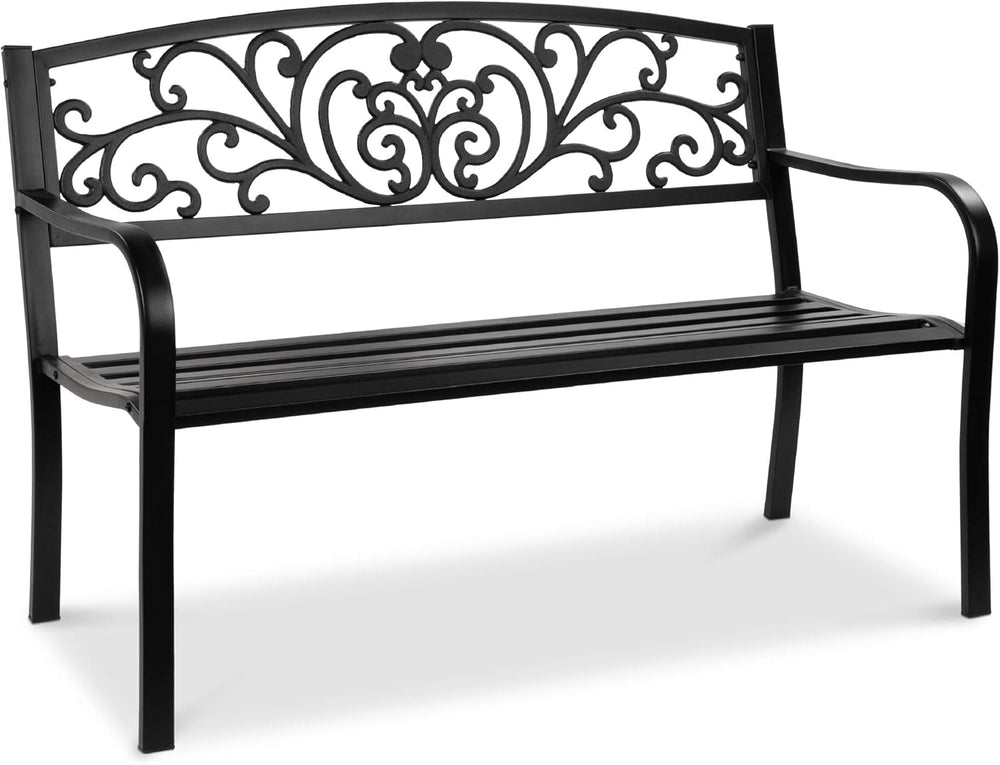 Best Choice Products Outdoor Bench Steel Garden Patio Porch Furniture for Law...