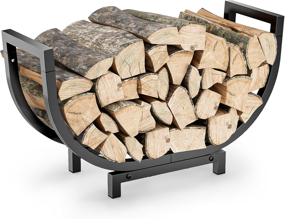 Dicasser Firewood Rack Outdoor and Indoor Firewood Storage, 24 INCH Double Co...