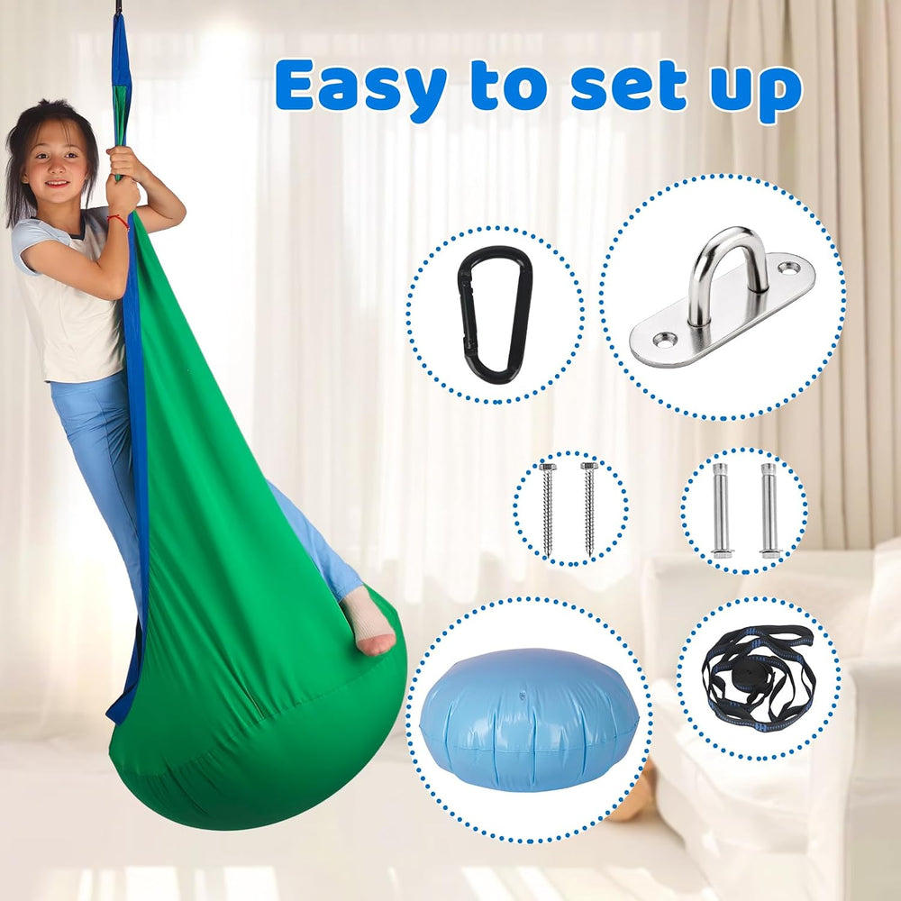 Sensory Pod Swing Hanging Seat Hammock Chair (Green)
