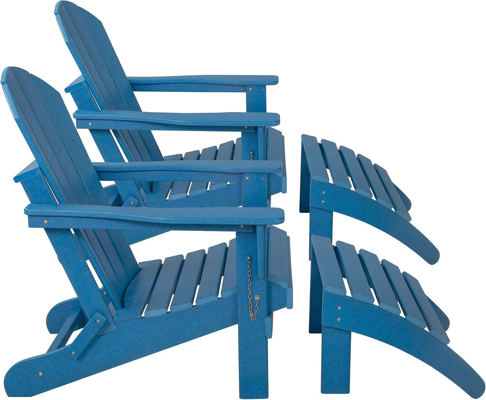 WestinTrends Malibu Outdoor Lounge Chair Set, 4-Pieces Adirondack Chair Set o...