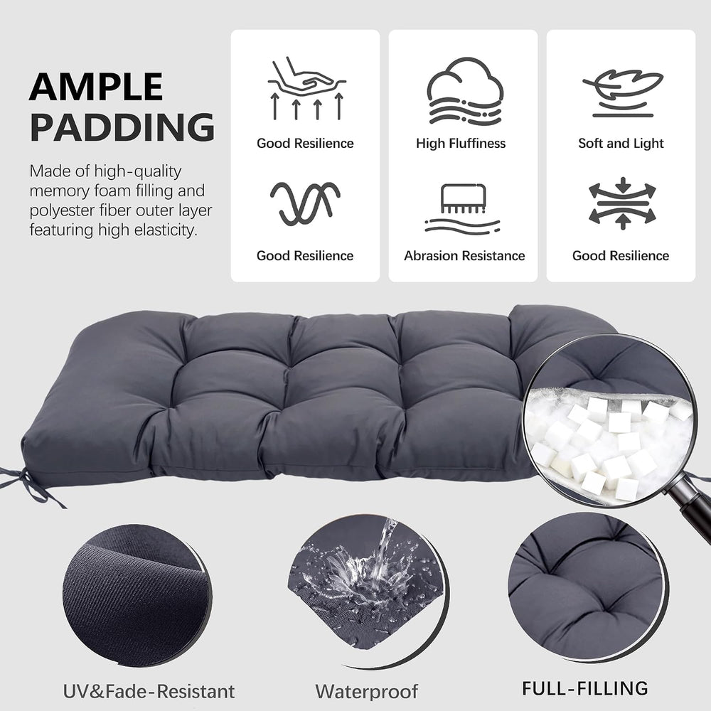 Yddsky 3Pcs Wicker Chair Cushion Sets for Patio Furniture,Grey,47*19*4''