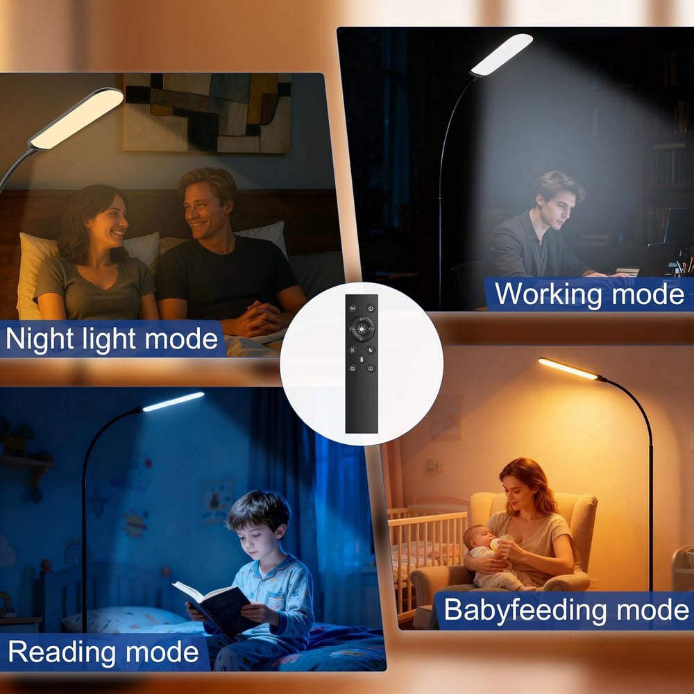 Floor Lamp, LED Floor Lamp with Remote Control Foot Switch for Living Room, S...