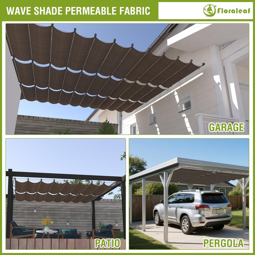 4' × 16' Pergola Shade Cover Retractable Pergola Replacement Canopy S...