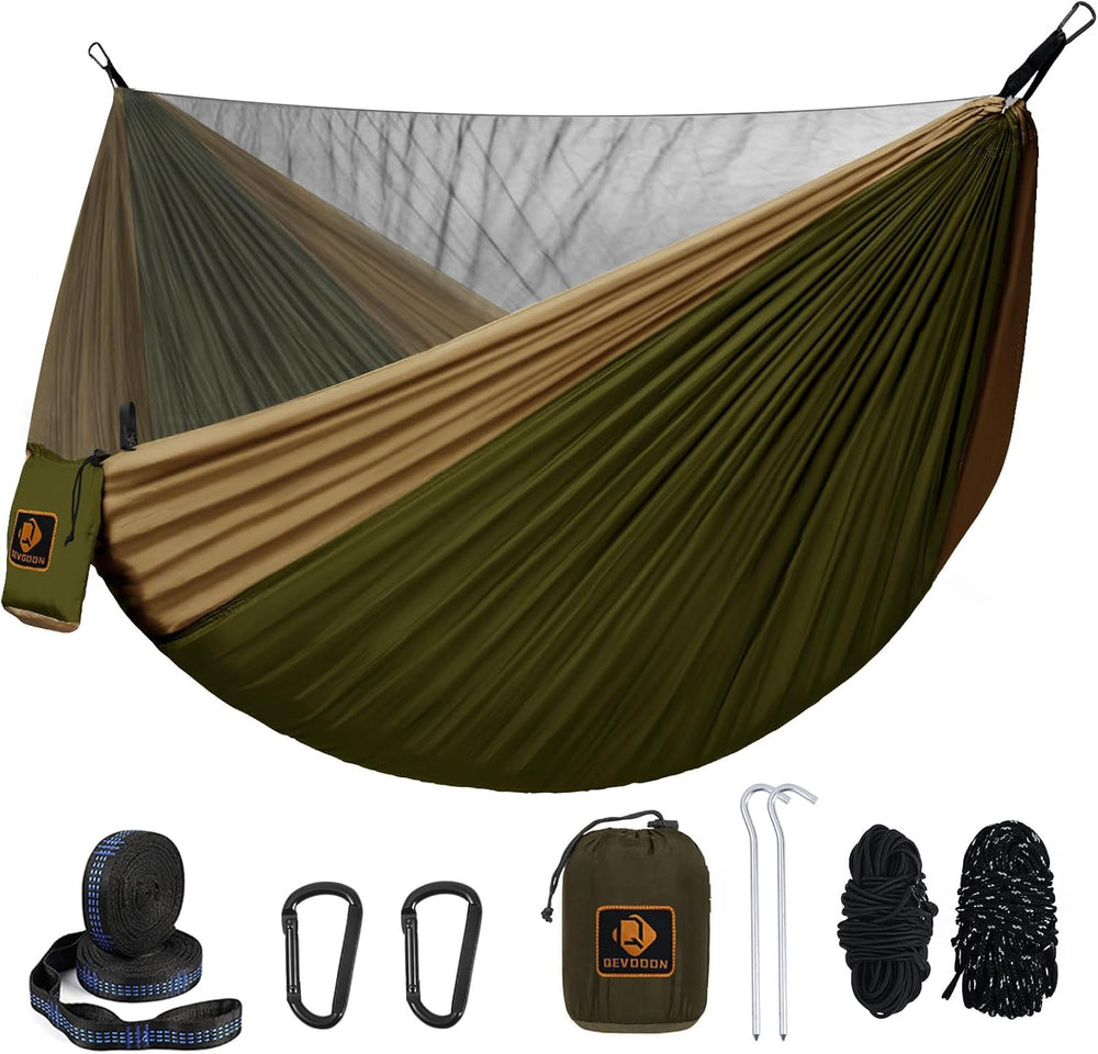 Camping Hammock, Portable Hammocks with Mosquito Net,Lightweight Nylon Parach...