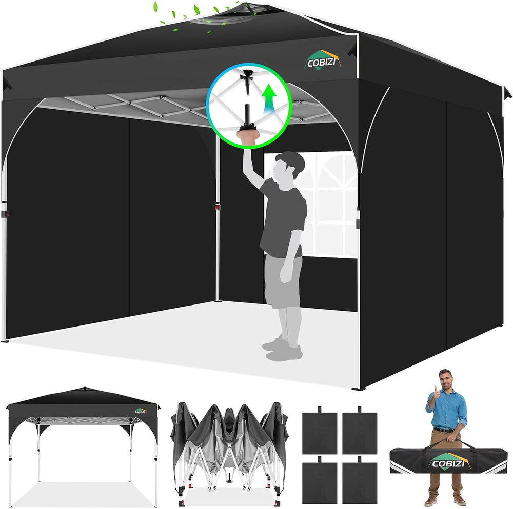 COBIZI Canopy Tent 10x10, Easy Up 10x10 Pop Up Canopy for Party Camping, Part...