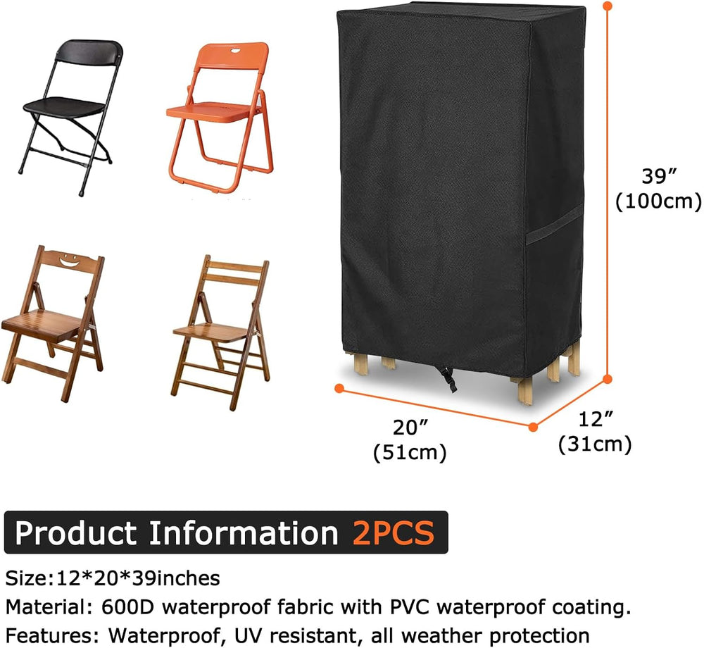 AKEfit Folding Chair Storage Bag for 2 Pack,600D Heavy Duty Waterproof for Pl...