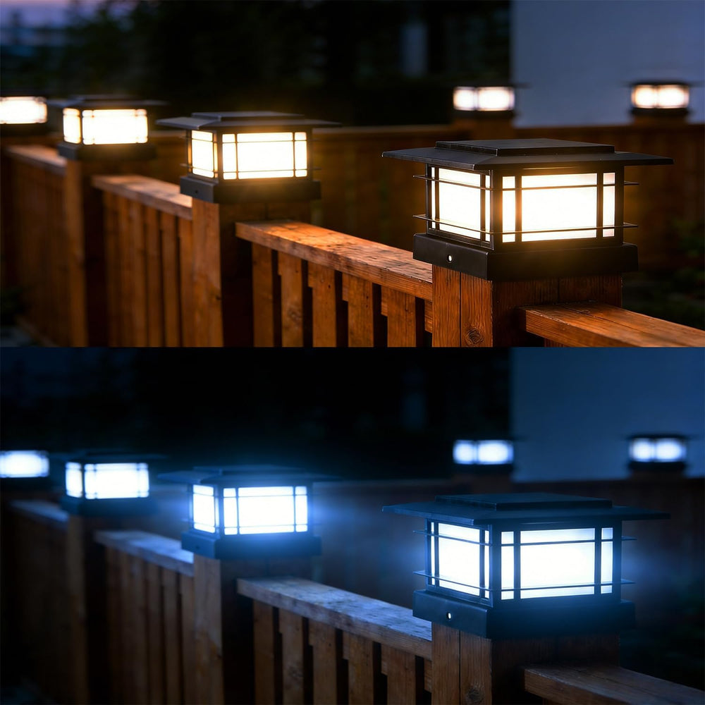 Dynaming 4x4 Solar Post Cap Lights Outdoor with 2 Color Modes, 12 Pack Fence ...