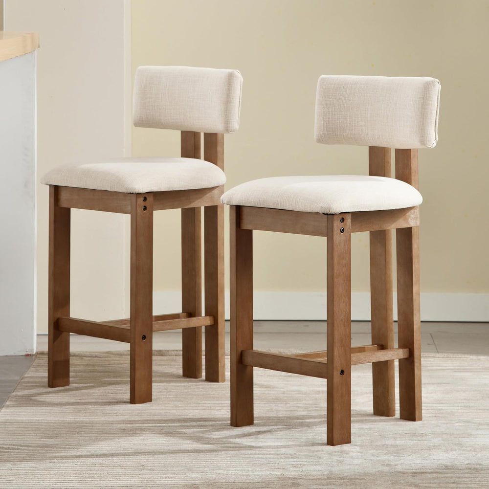 chairus Farmhouse Bar Stools Set of 4 Modern 26” Counter Height Bar Stools wi...