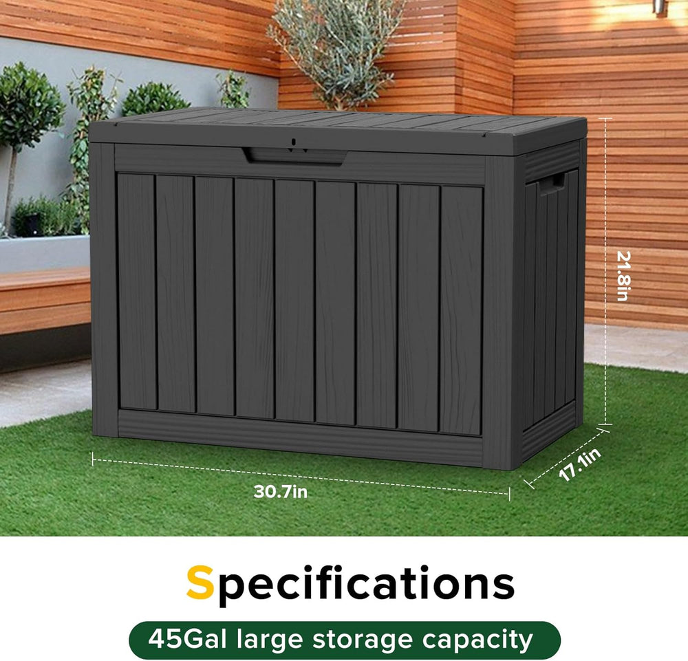 EasyUp 45 Gal Waterproof Outdoor Storage Box UV Resistant Deck Box