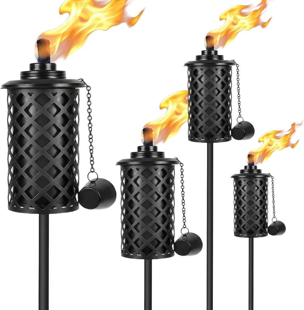 4 Pack Garden Torch, 16oz Outdoor Citronella Torches, 58-Inch Upgraded Citron...
