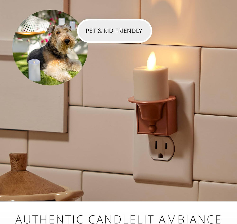 Luminara Flameless Candle Nightlight w/Dusk to Dawn Light Dark Auto Sensor, B...