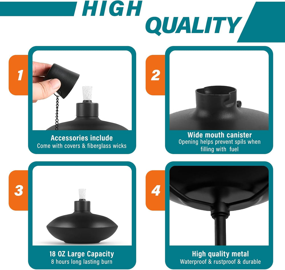 6 Pack Wall Mounted Citronella Torches, 18 oz Garden Torches for Outside, Ref...