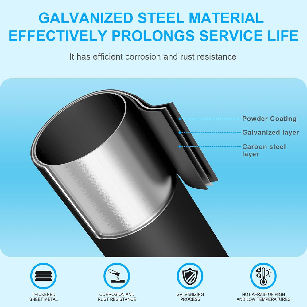 Street Light Pole 10ft Tall, Black Outdoor Galvanized Heavy-duty Metal Solar ...