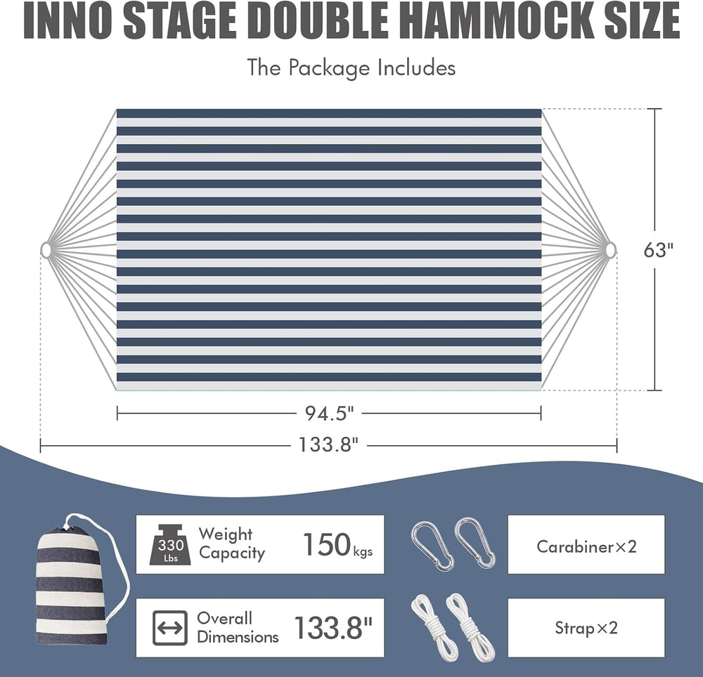 INNO STAGE Double Hammock with Tree Straps, Extra Large 2 Persons Hammock