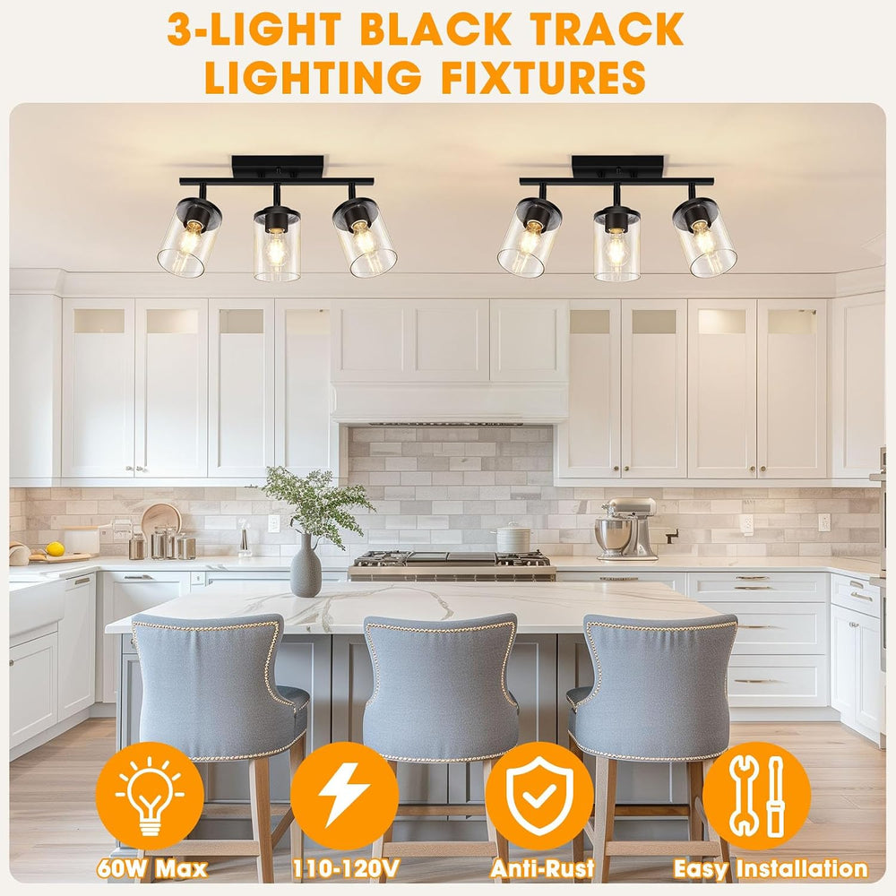 FadimiKoo 3-Lights Semi Flush Mount Ceiling Light, Adjustable Kitchen Light F...