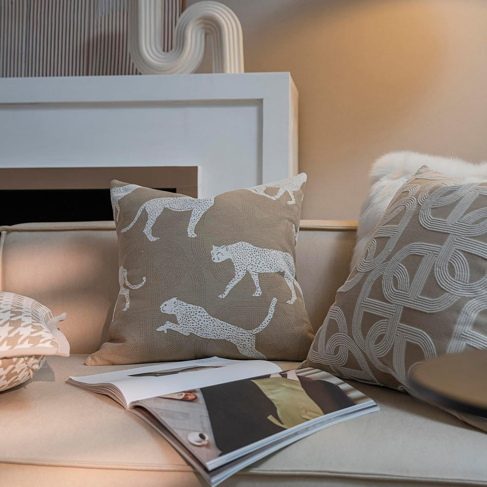 Croker Horse 20x20'' Inches Throw Pillow Cushion Cover - Leopard Patt...