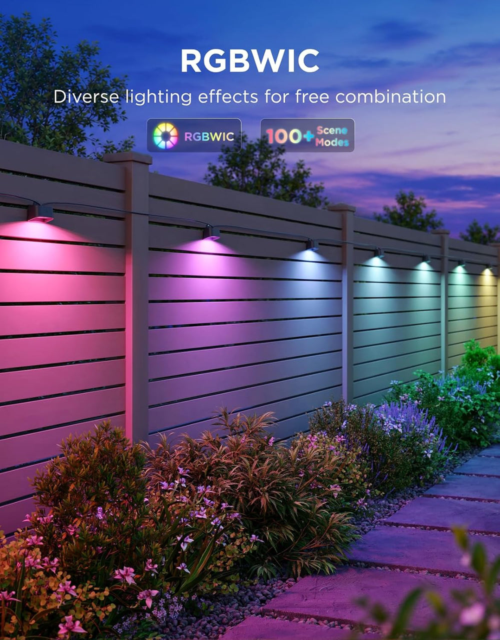 Govee Outdoor Deck Lights 2, 10 Pack RGBWIC IP67 Waterproof Fence Lights