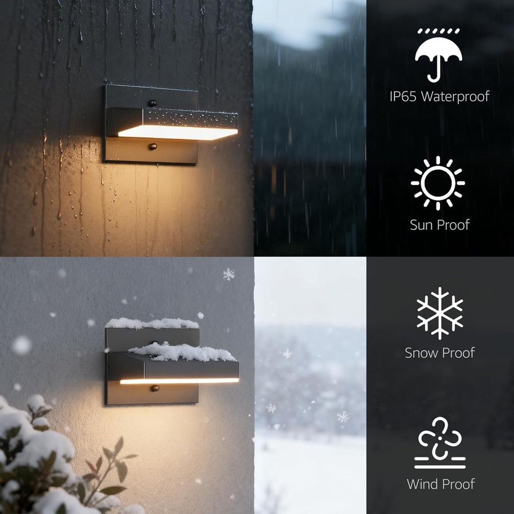 Tipace Outdoor Wall-Porch-Light,Modern Exterior LED Wall Sconce,24W-Led Black...
