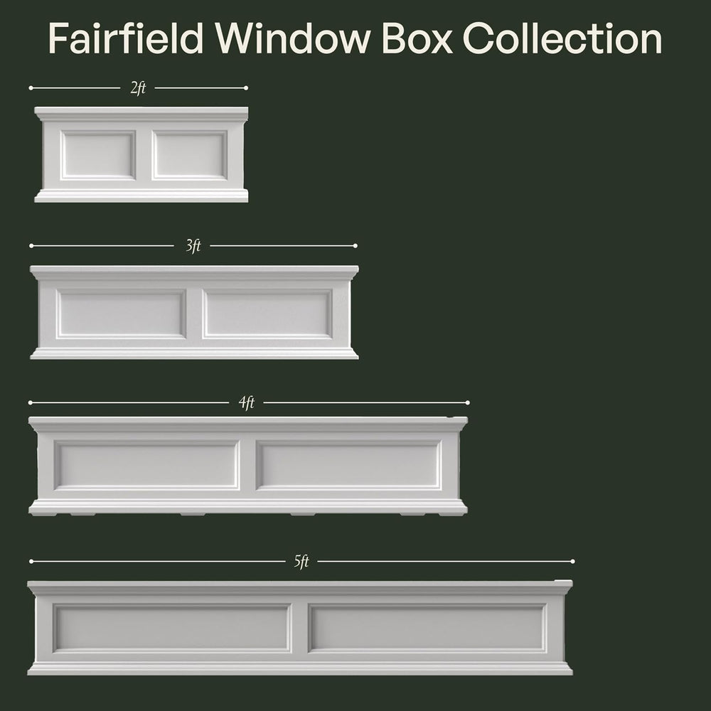 Mayne Fairfield 48in Self-Watering Rectangular Window Box Planter, Black