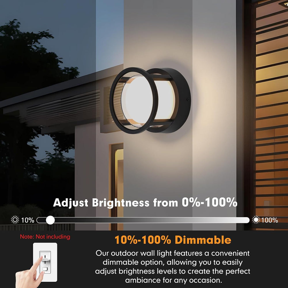 Outdoor Ceiling Light Round Flush Mount Dimmable Warm White 3200K Outdoor Por...