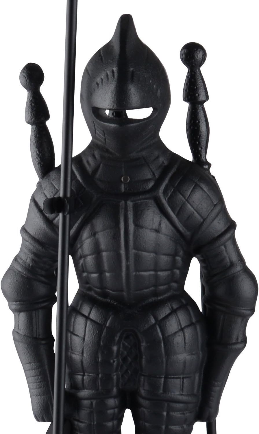 Lizh Metalwork Dark Knight Fireplace Tool Set,Black Cast Iron
