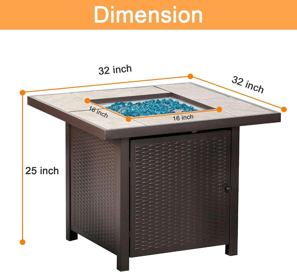 BALI OUTDOORS Propane Gas Fire Pit Table