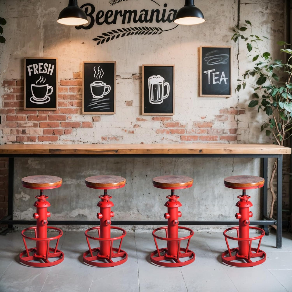 Topower Antique Industrial Round Bottom Adjustable Height Cafe Coffee Retro V...