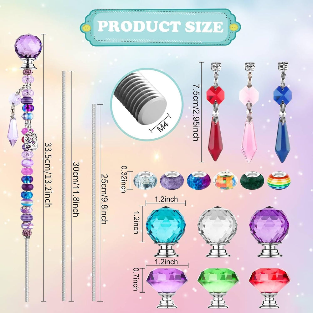 UFU 310Pcs DIY Fairy Wand Beaded Garden Stakes Kit, Decorative Garden Stakes ...