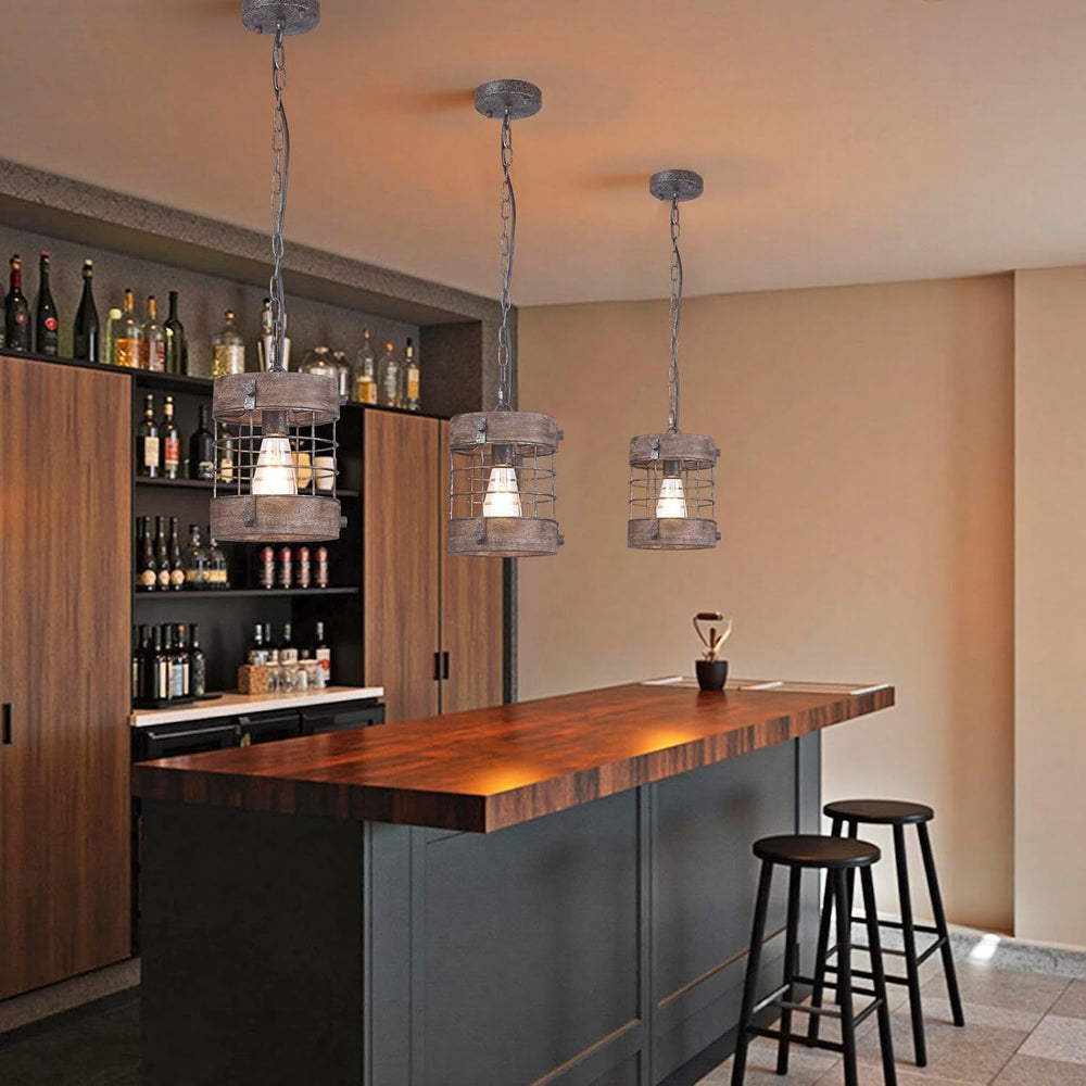 Farmhouse Pendant Light, Rustic Hallway Light Fixtures, Industrial Metal and ...