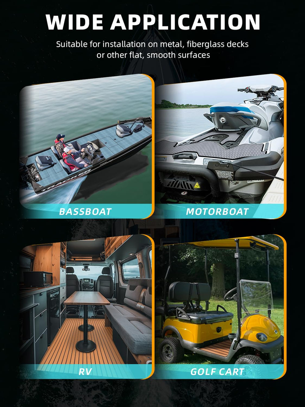FOCEAN Boat Flooring EVA Foam Boat Decking Marine Mat Non-Slip Self-Adhesive ...