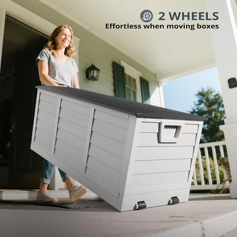 Outvita Foldable Outdoor Storage Box, 75 Gallon, White