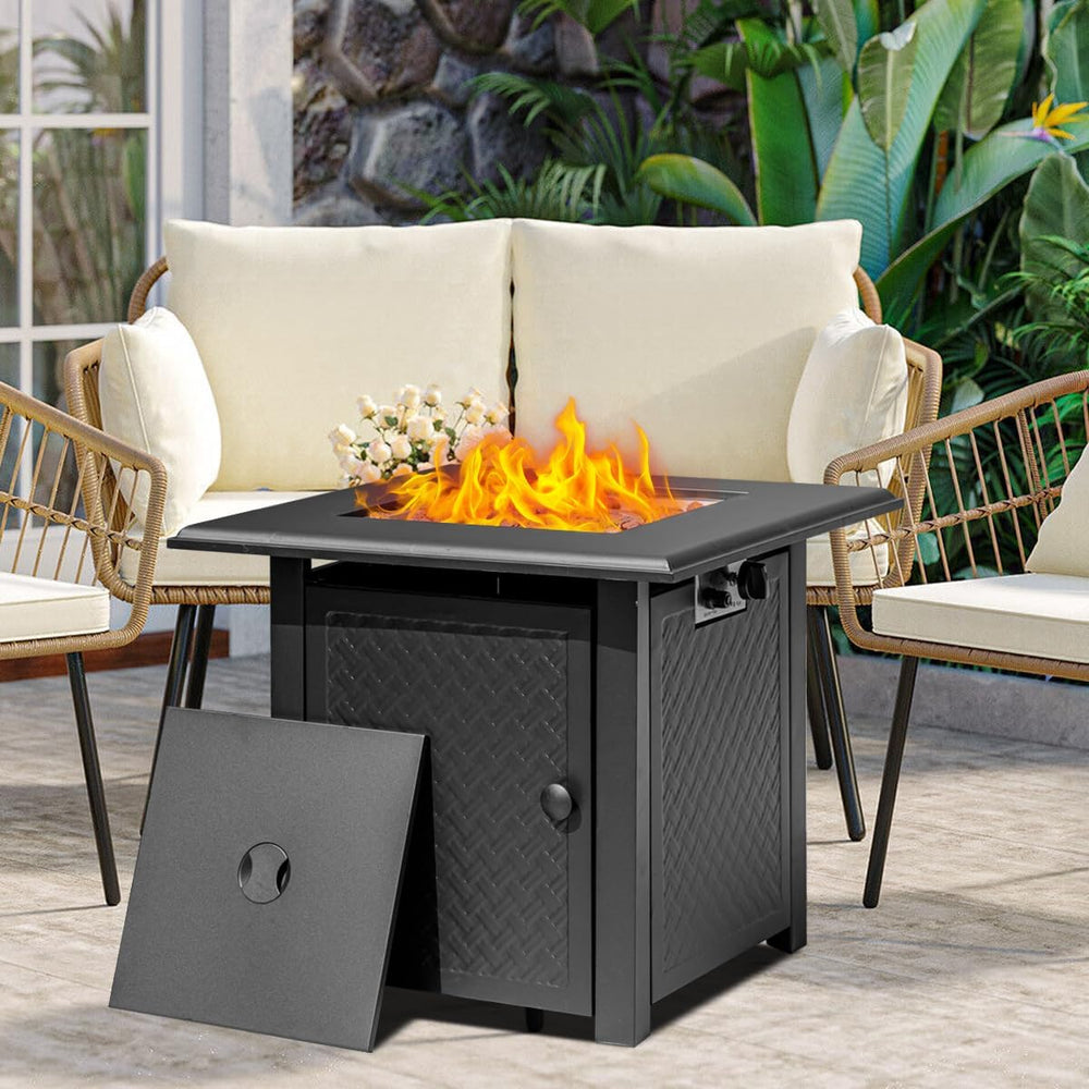 Verdeluxe 28 Inch Propane Fire Pit Table 50,000 BTU Outdoors
