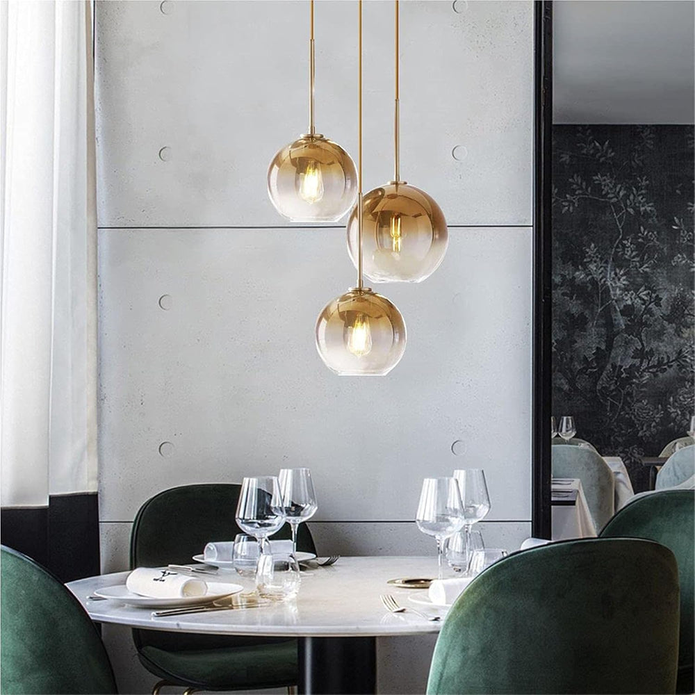 Gradient Color Glass Pendant Light,Modern Glass Hanging Light Chandelier Ligh...