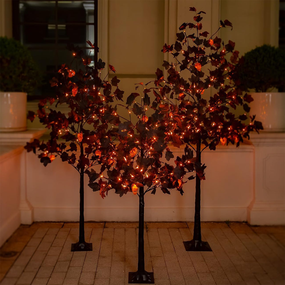 TYBEEU Halloween Decor Set – 4ft, 5ft & 6ft Black Maple Trees