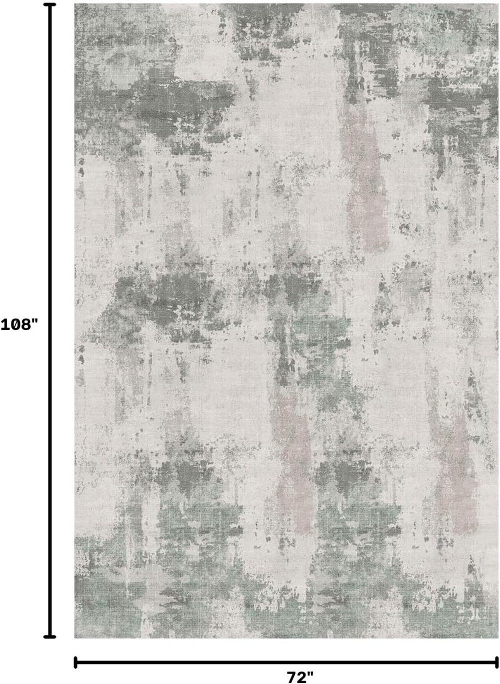Rugxara 6x9 Green Modern Abstract Washable Rug for Living Room