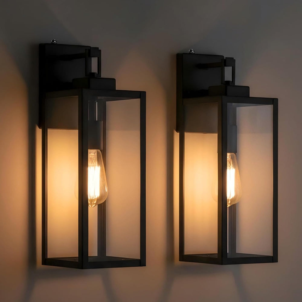 2 Pack Large Size Outdoor Wall Lights Dusk to Dawn, 18 Inch Wall Lantern Set ...