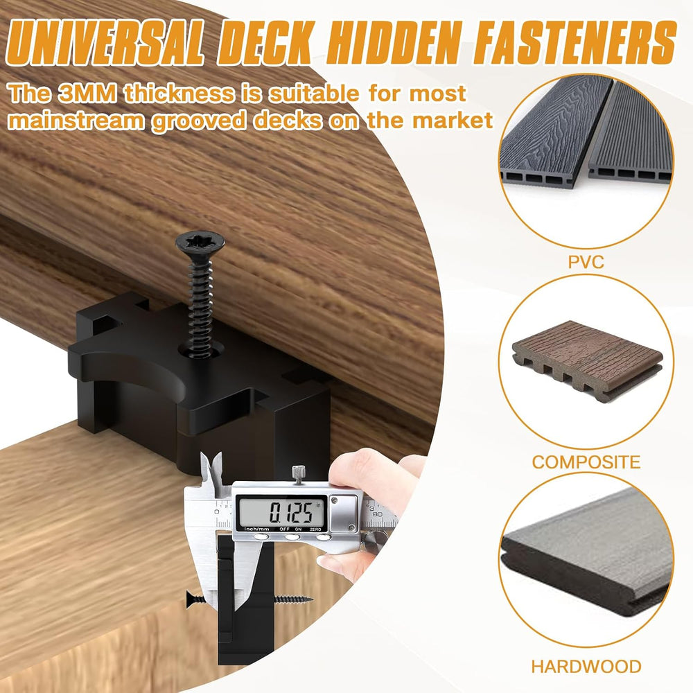 Deckit 300 PCS Hidden Deck Fasteners for Composite Decking - Universal Nylon ...