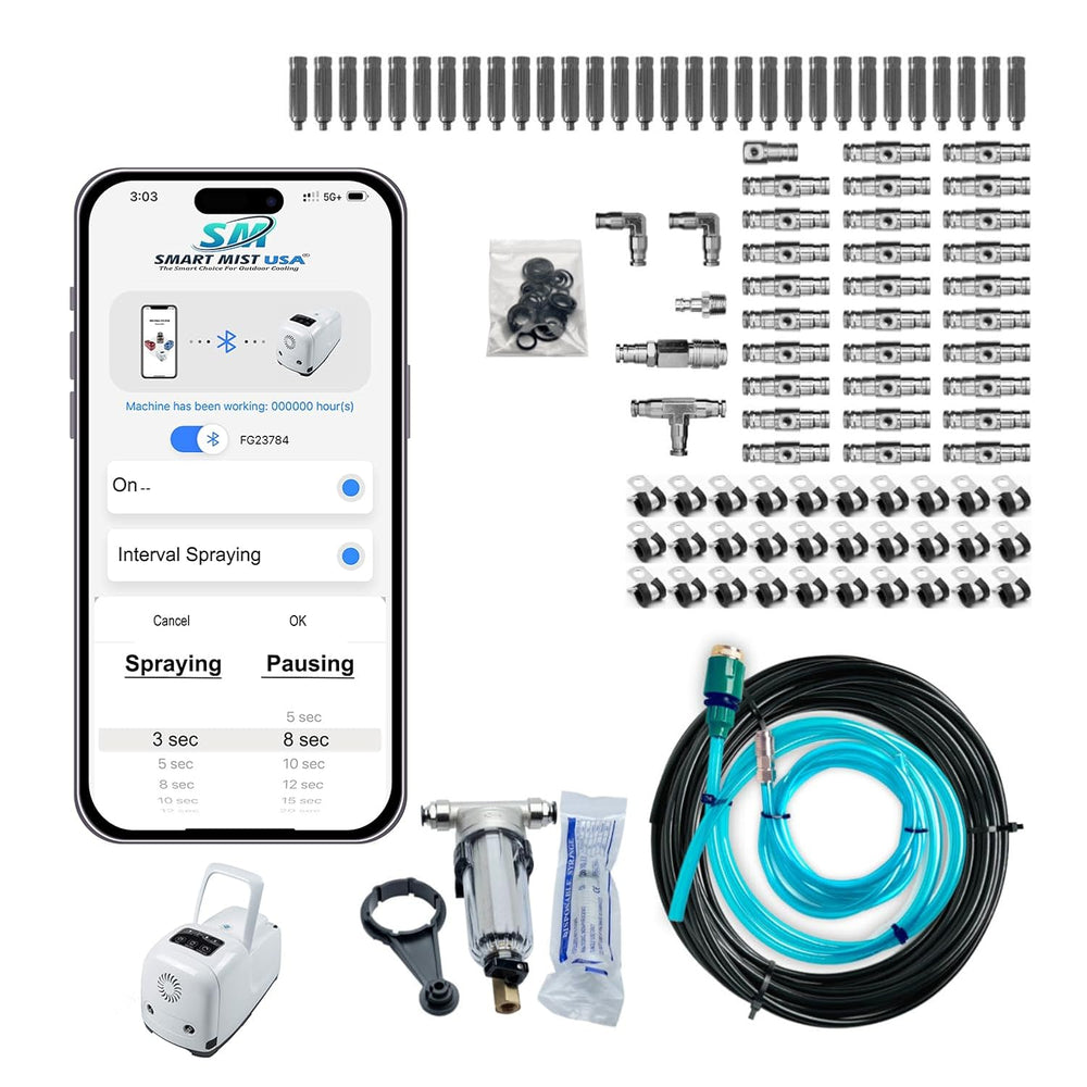 App Controlled High Pressure Misting Mister System Kit 1000 PSI Stainless Ste...