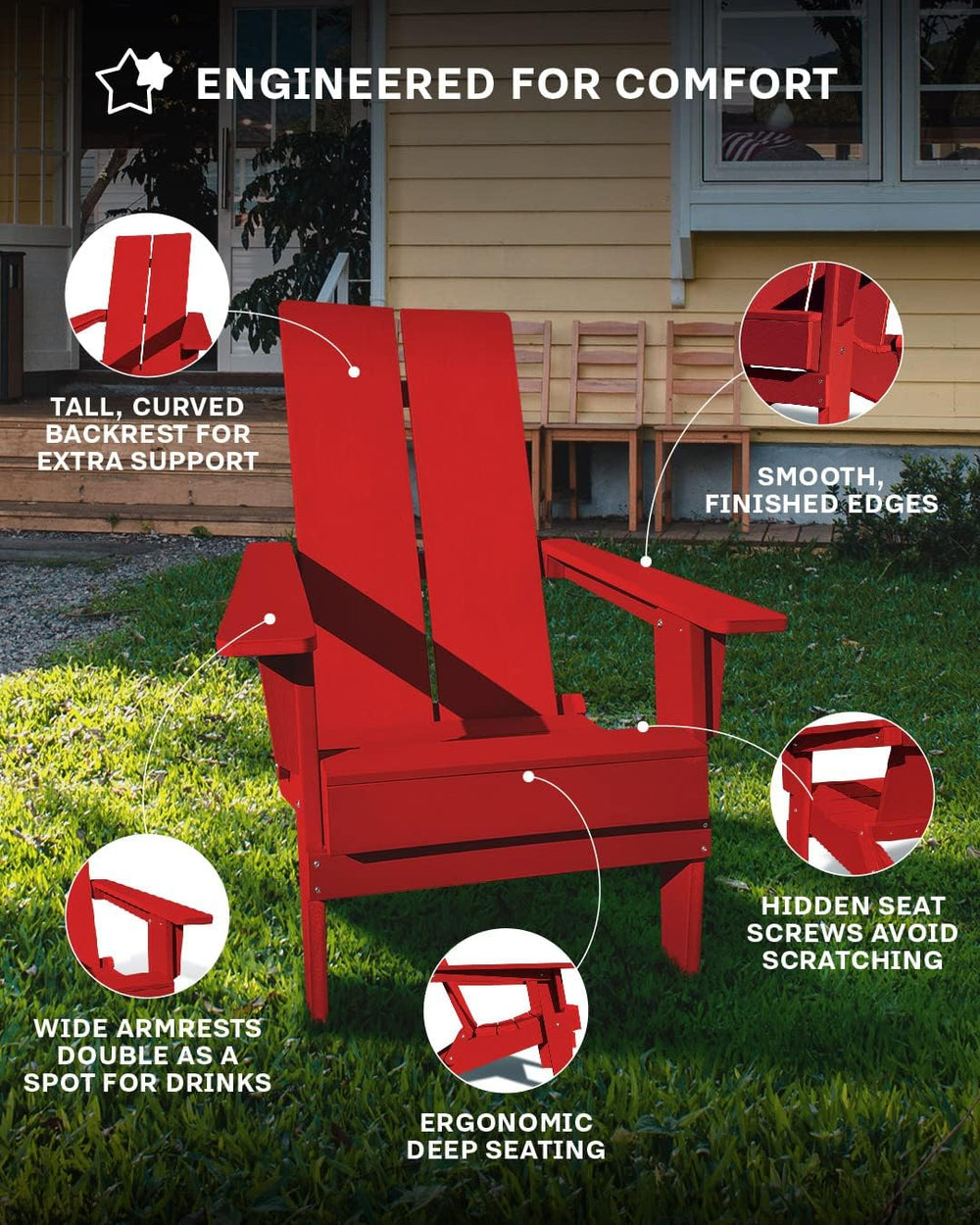 Folding Adirondack Resin Chairs Patio Chairs Lawn Chair Outdoor Adirondack Ch...
