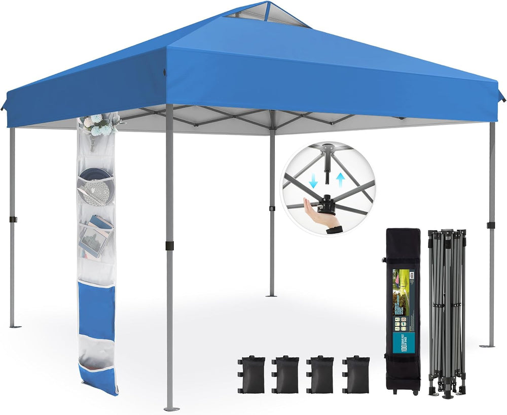 Sophia & William Canopy Tent 10x10 Pop up, One Person Push Set up Tents
