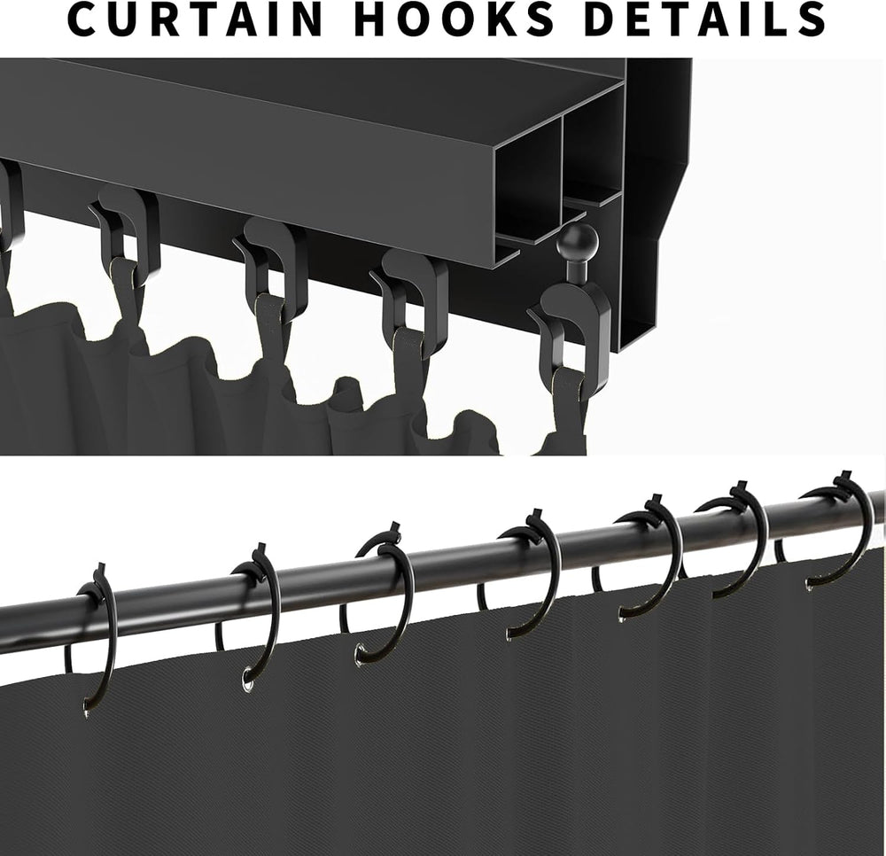 Gazebo Curtain Replacement Universal Privacy Curtain 10'X10'-4Panel-B...