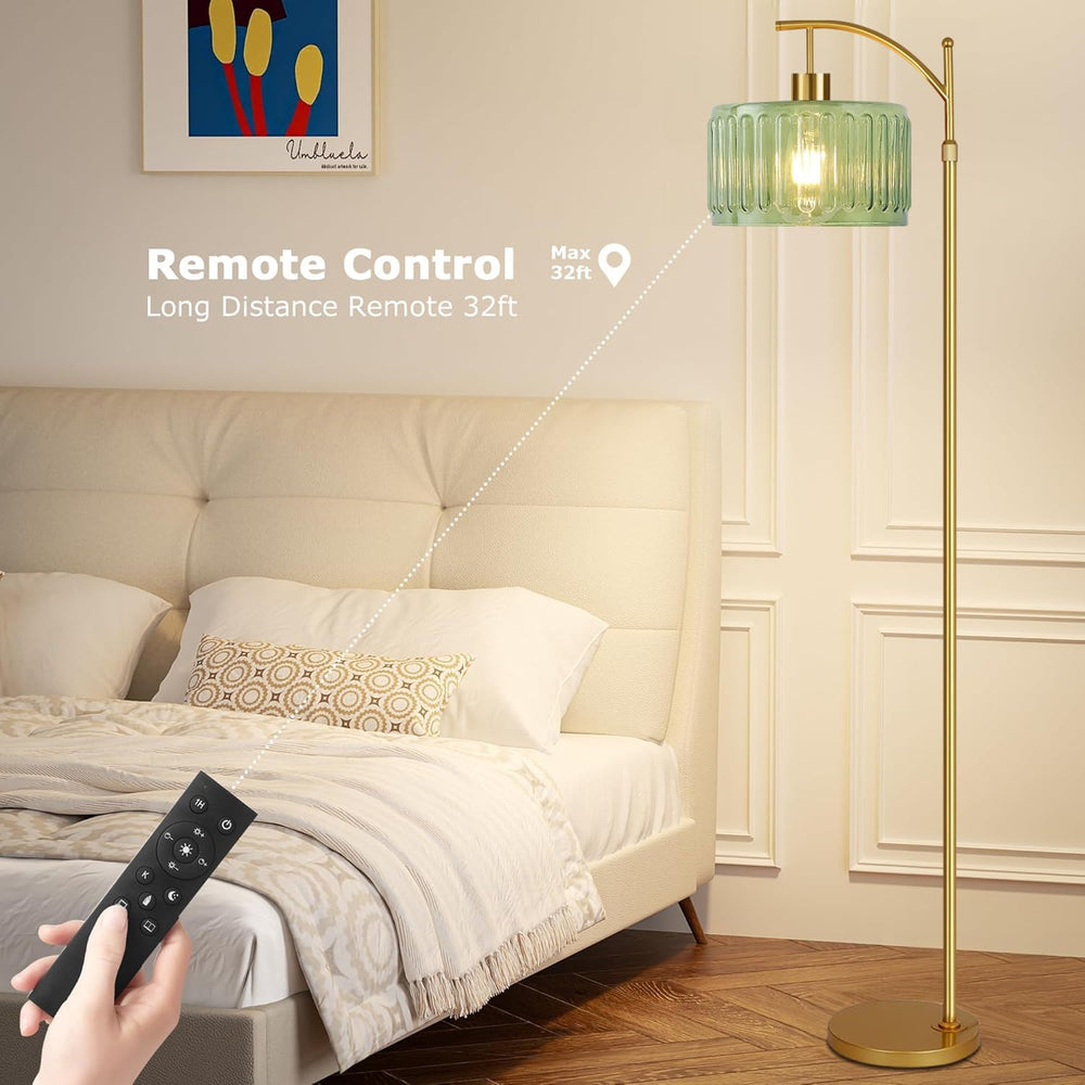 QIYIZM Floor Lamp for Living Room,Bedroom,Gold Dimmable Standing Lamp with Re...