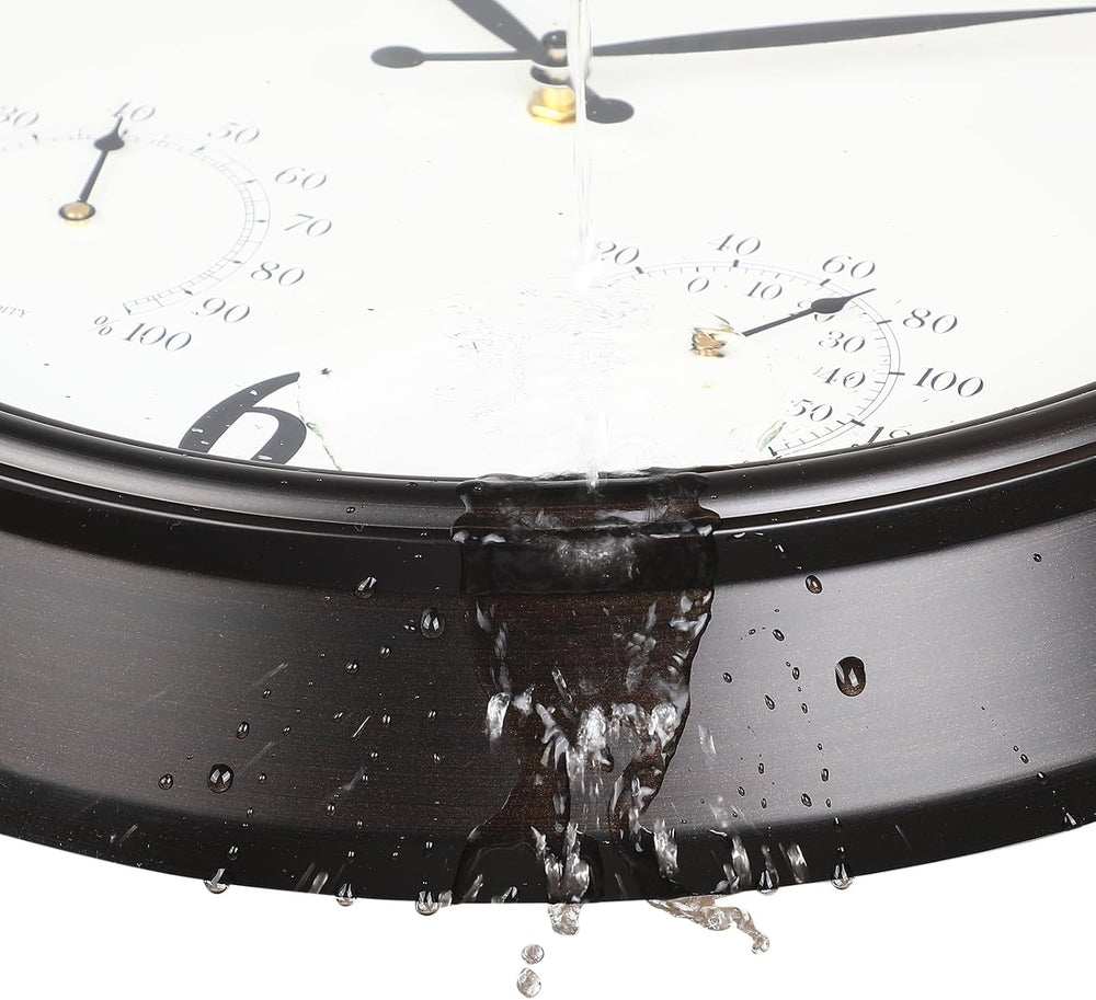 CLXEAST 18 Inch Outdoor Clocks for Patio Waterproof & UV Resistant, Black